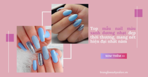 nail màu xanh dương nhạt