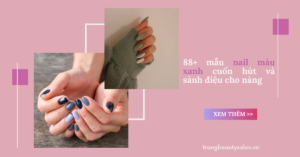 nail màu xanh