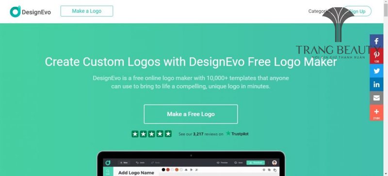 Chọn Make Free Logo để bắt đầu quá trình tạo logo