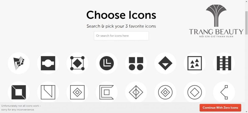 Lựa chọn icon yêu thích để chèn vào logo